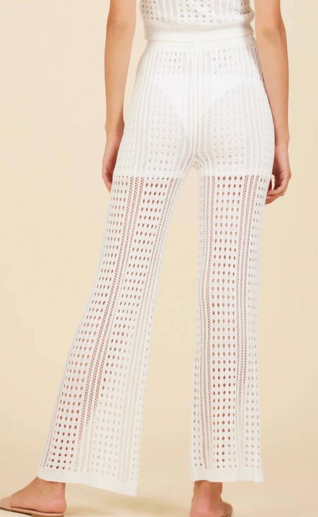 Surf Gypsy Knit Wide Leg Pant In White