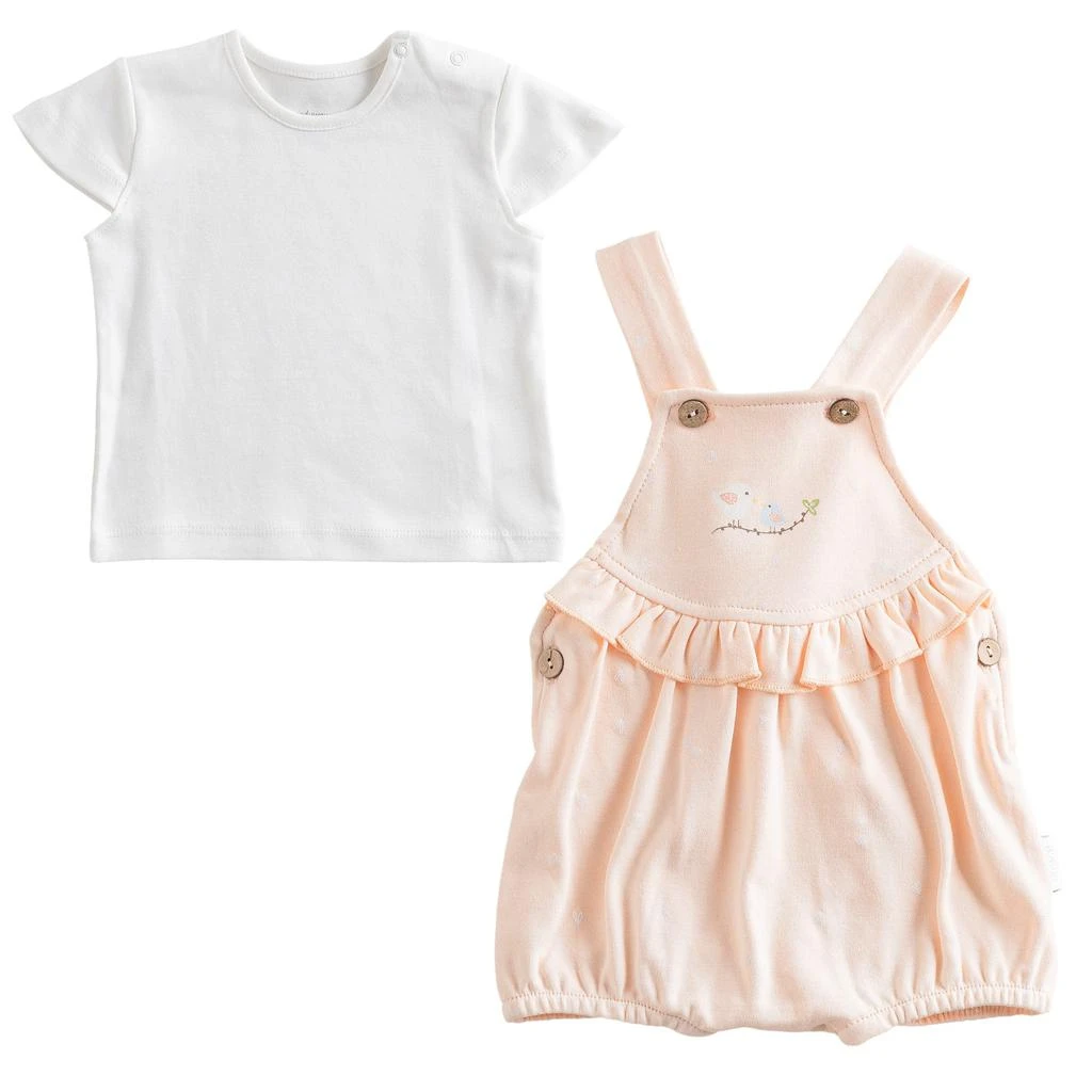 Andy Wawa Pink Spring Birds Overalls Outfit 1