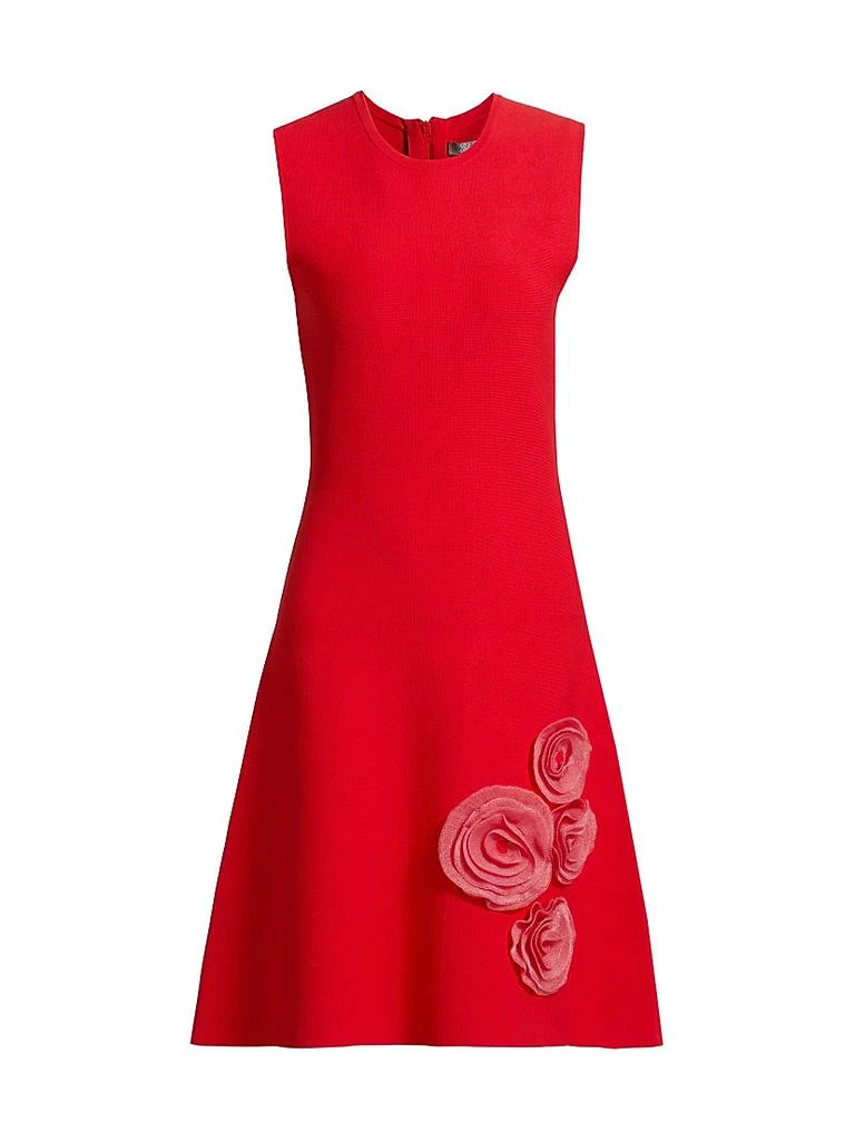 LELA ROSE Penelope 3D Floral Tulle-Embellished Midi-Dress 1