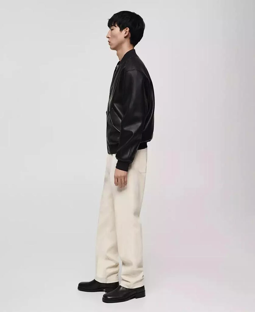 Mango Men's Faux-Leather Bomber Jacket 4