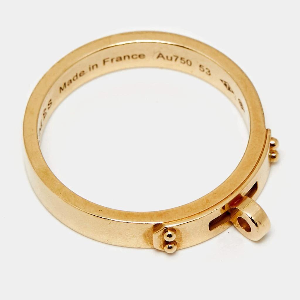 Hermes Hermes Kelly 18K Rose Gold Narrow Band Ring Size 53 4