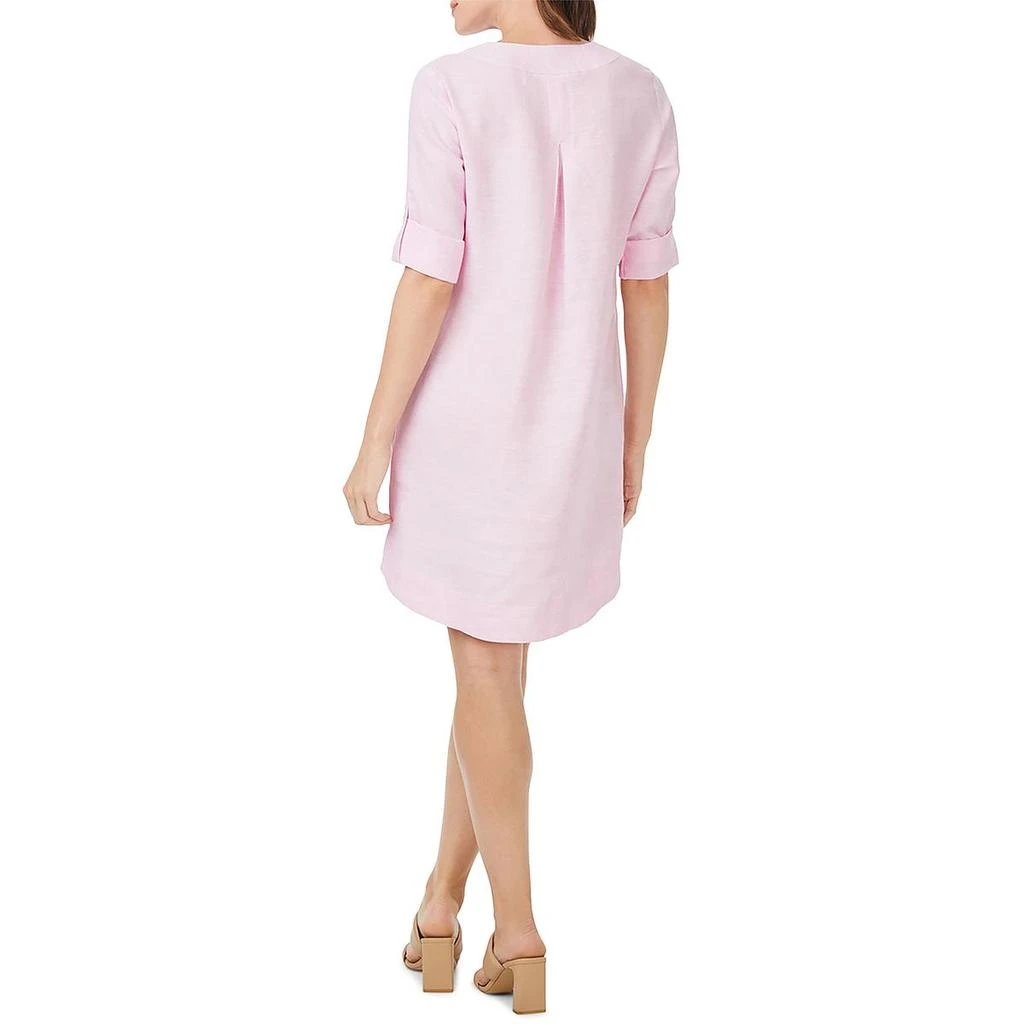 Foxcroft NYC Womens Linen V-neck Tunic Dress 2
