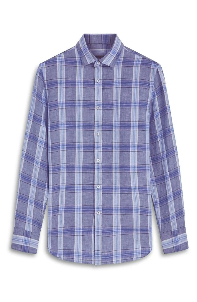 BUGATCHI Plaid Linen Button-Up Shirt 5