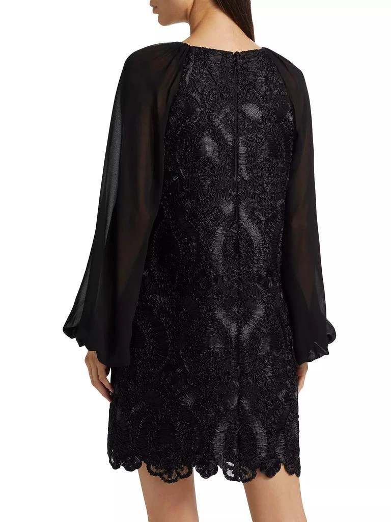 Badgley Mischka Soutache-Embellished Long-Sleeve Minidress 5