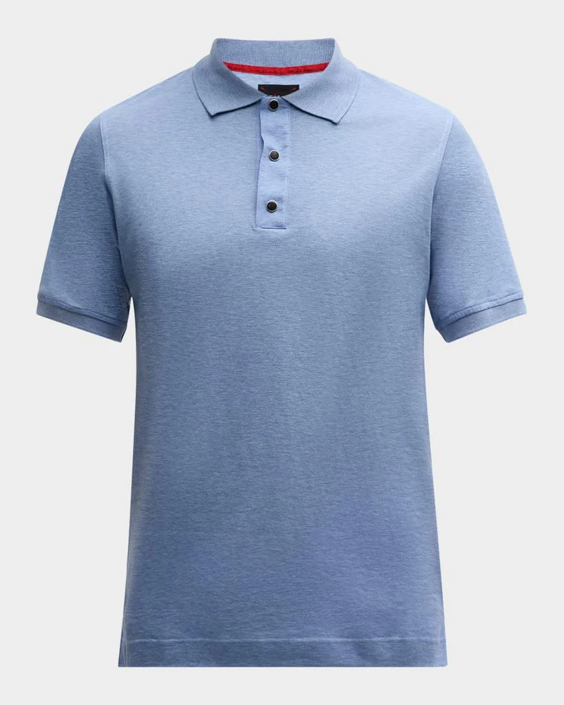 Kiton Men's Heathered Cotton Polo Shirt 1