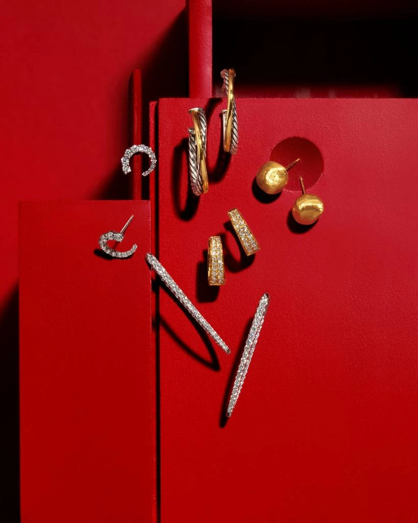 Memoire 18k White Gold Diamond Imperial Hoop Earrings, 1.66tcw 5