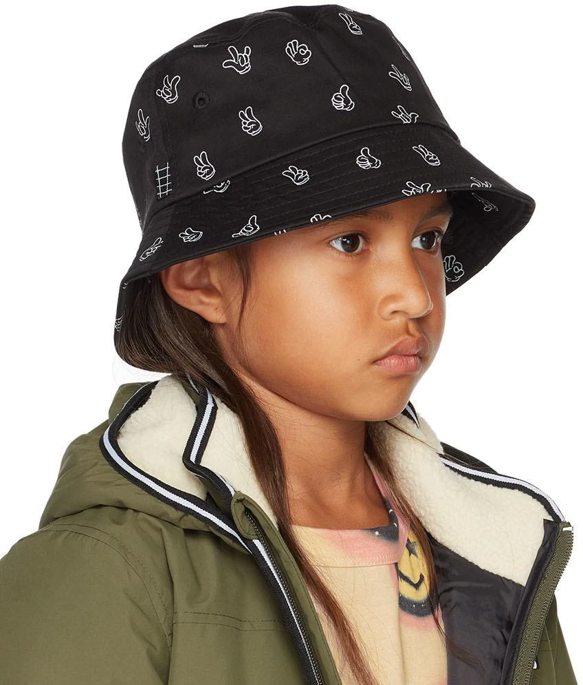MOLO Kids Black Friendly Hands Bucket Hat 2