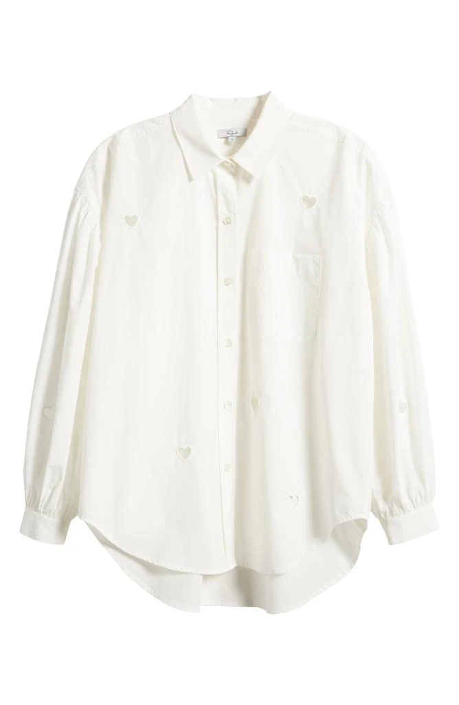 Rails Janae Eyelet Hearts Cotton Blend Button-Up Shirt 6