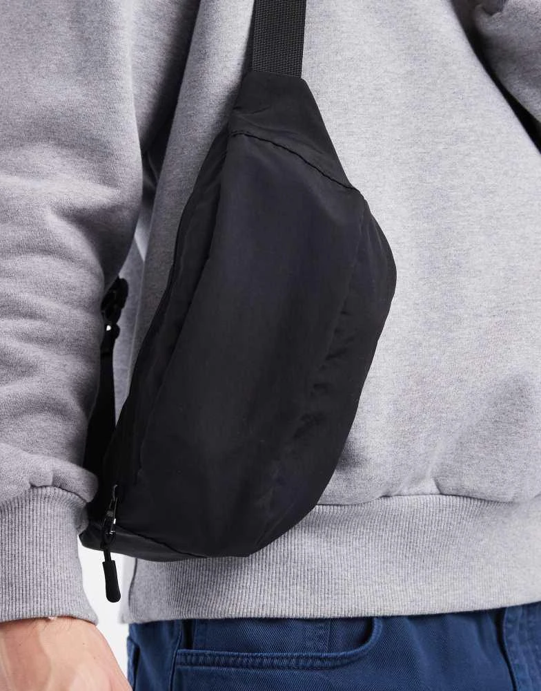 ASOS ASOS DESIGN nylon crossbody bum bag in black 3