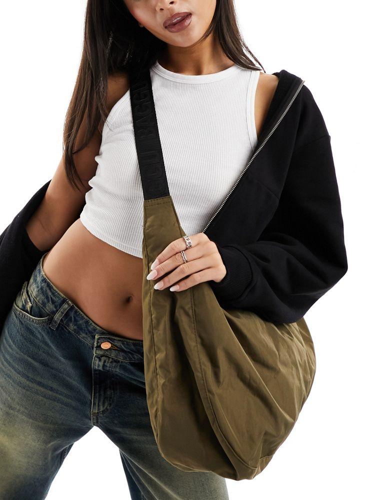 Baggu Baggu large nylon crescent crossbody bag in seaweed