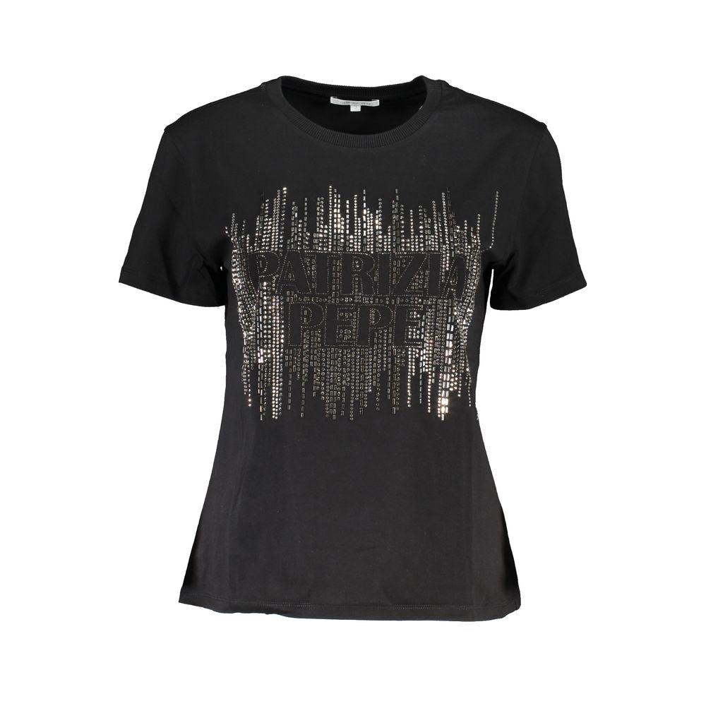 PATRIZIA Chic Contrast Crew Neck Cotton Women's Tee