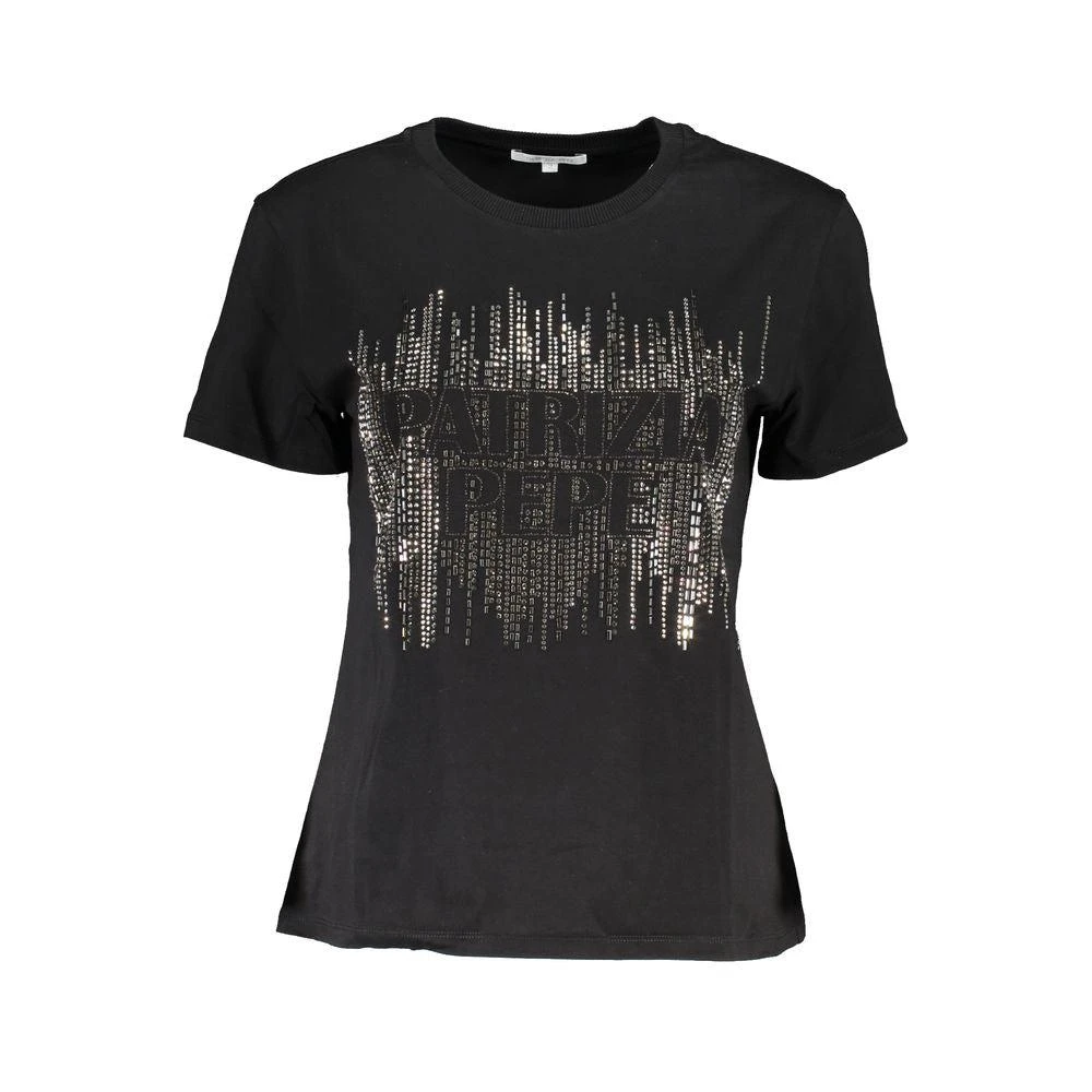 PATRIZIA Chic Contrast Crew Neck Cotton Women's Tee 1