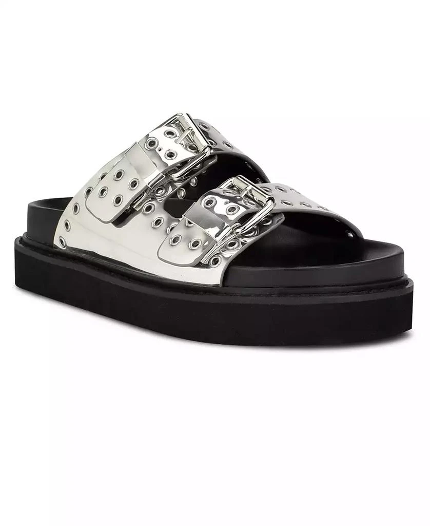 Nine West Women's Eleny Double Band Flatform Sandals 1