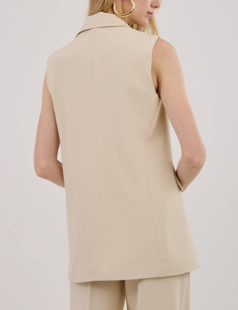 Unique Chic Unique Chic - Eunice Sage Tailored Long Vest