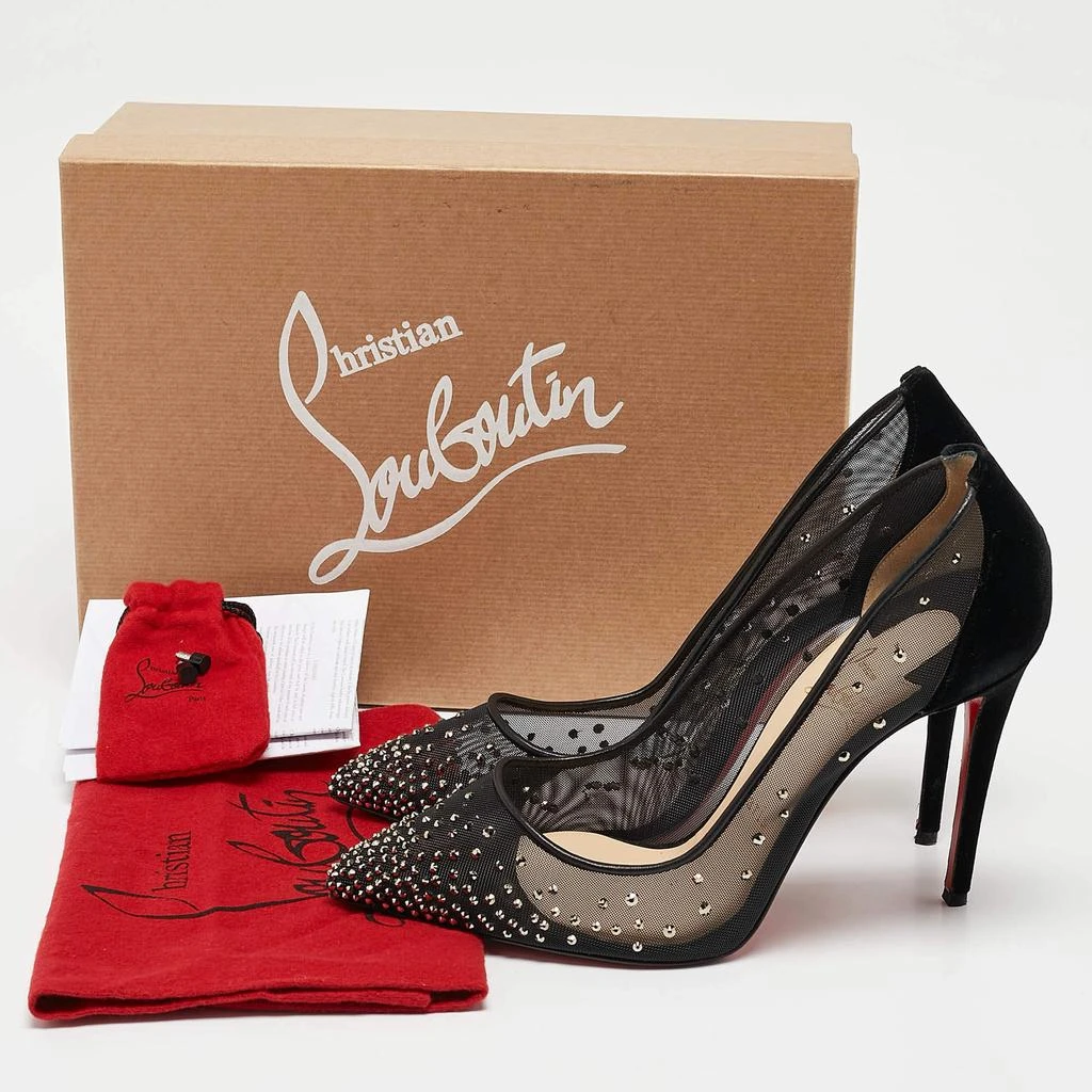 Christian Louboutin Christian Louboutin Black Mesh and Velvet Follies Strass Pumps Size 38.5 9