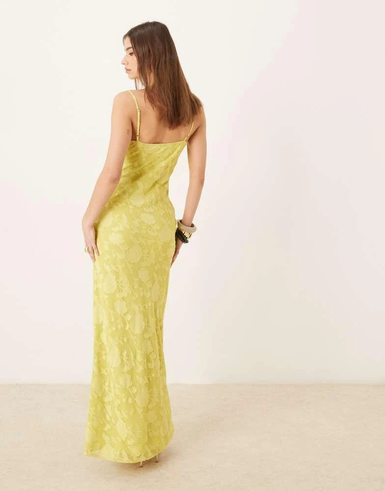 Shop Pretty Lavish cowl neck jacquard slip maxi dress in chartreuse on Sale  at BeyondStyle  Get 11% Off Pretty Lavish cowl neck jacquard slip maxi  dress in chartreuse with Limited-Time Flash