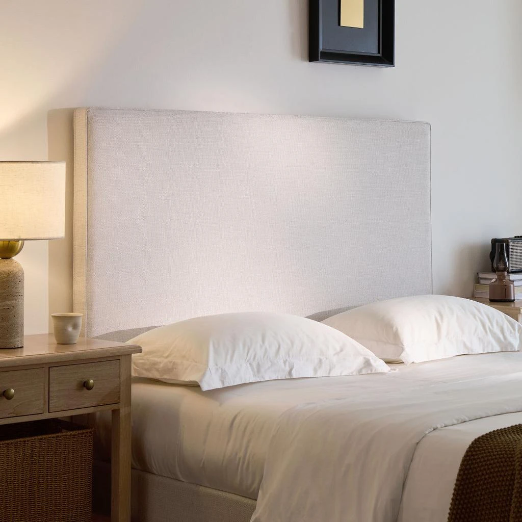 Streamdale Furniture Streamdale Lucas Tall Upholstered Bed - King, Textured Ivory Canvas 5