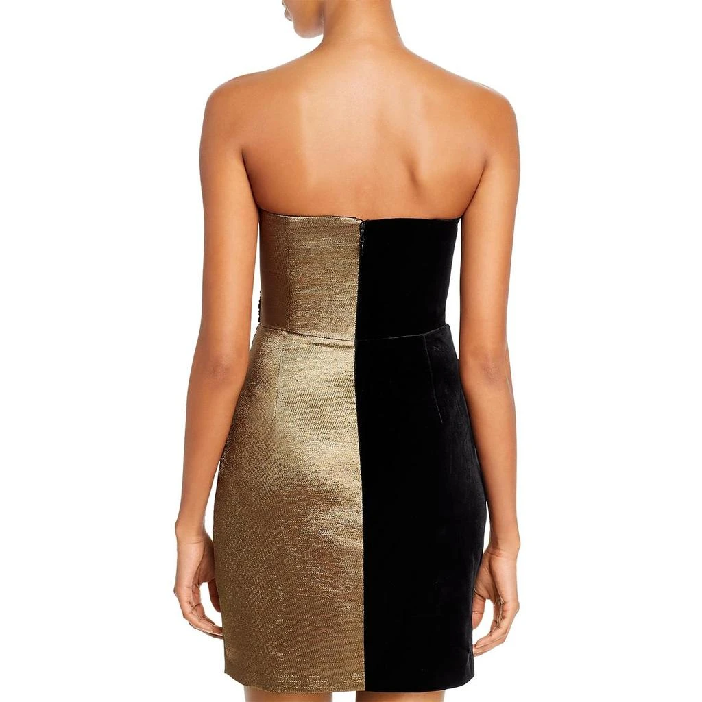 BCBG Womens Velvet V Neck Cocktail Dress 2