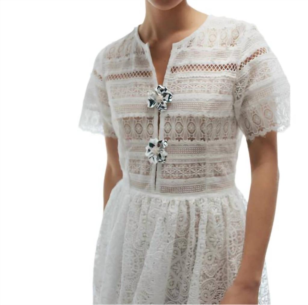 Waimari Gianni Lace Midi Dress In White