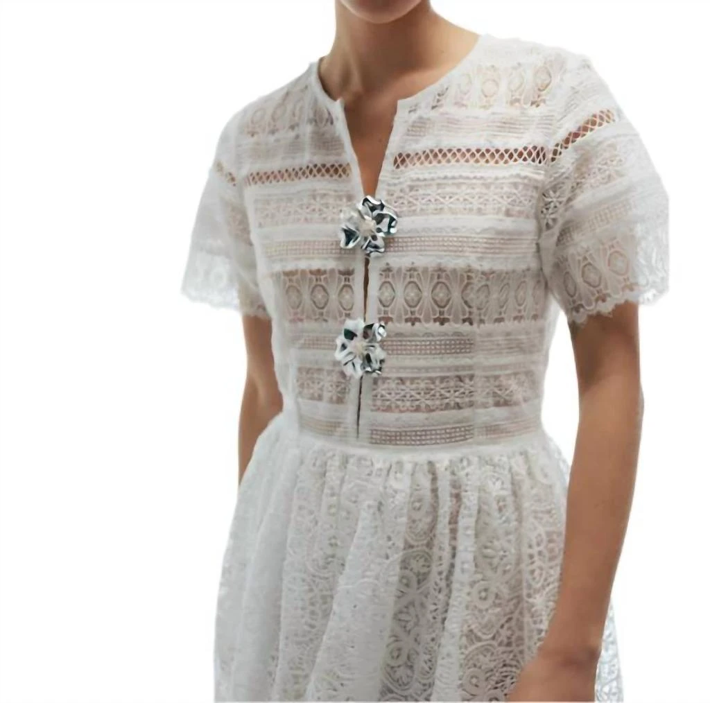 Waimari Gianni Lace Midi Dress In White 2