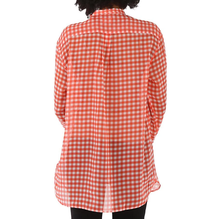 Burberry Gingham Silk Chiffon Pussy-bow Blouse 3