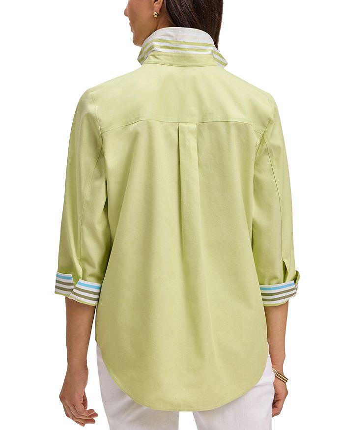 FOXCROFT Margie 3/4 Sleeved Pinpoint Oxford Shirt