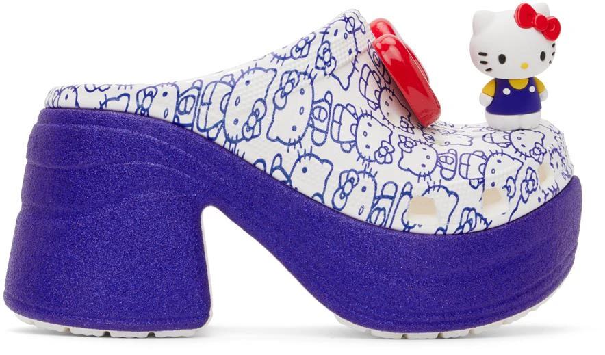 Crocs White & Blue Hello Kitty Siren Heels