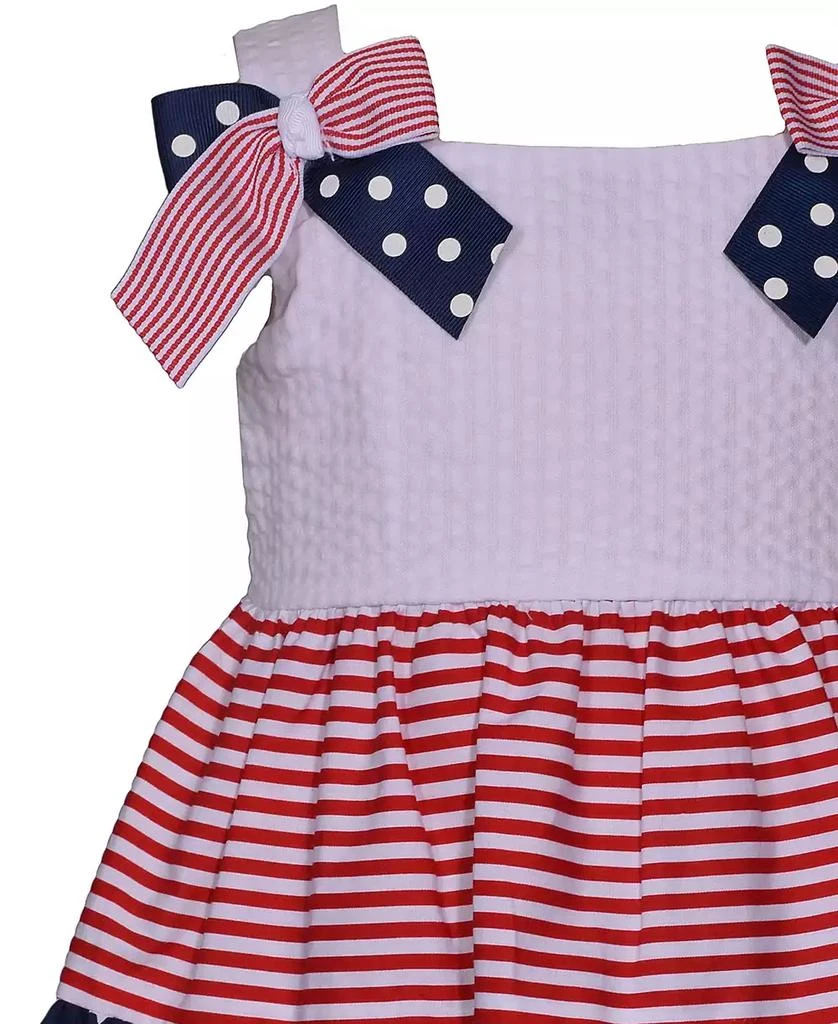 Bonnie Baby Baby Girls Americana Mixed Print Bow Shoulder Dress 3