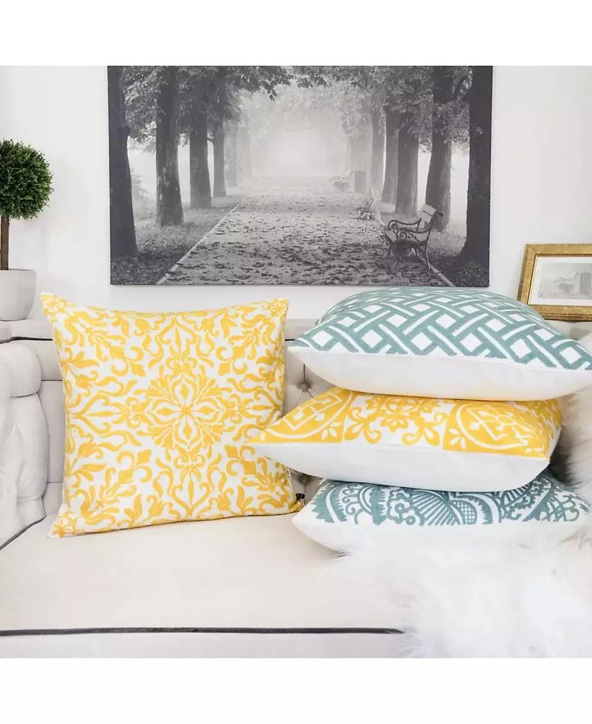 Homey Cozy Victoria Cotton Decorative Pillow, 20" x 20" 11