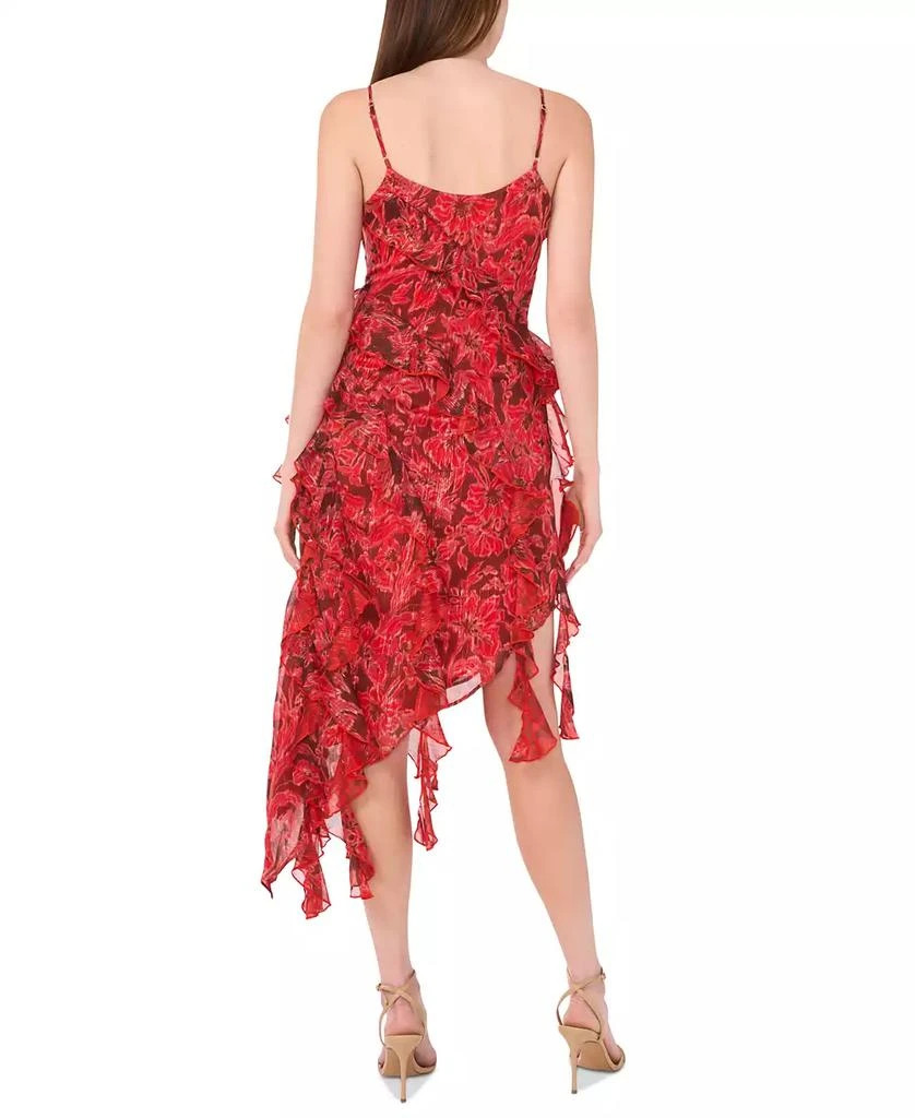 Parker Women's Metallic-Print Asymmetrical Ruffled Midi Dress 2