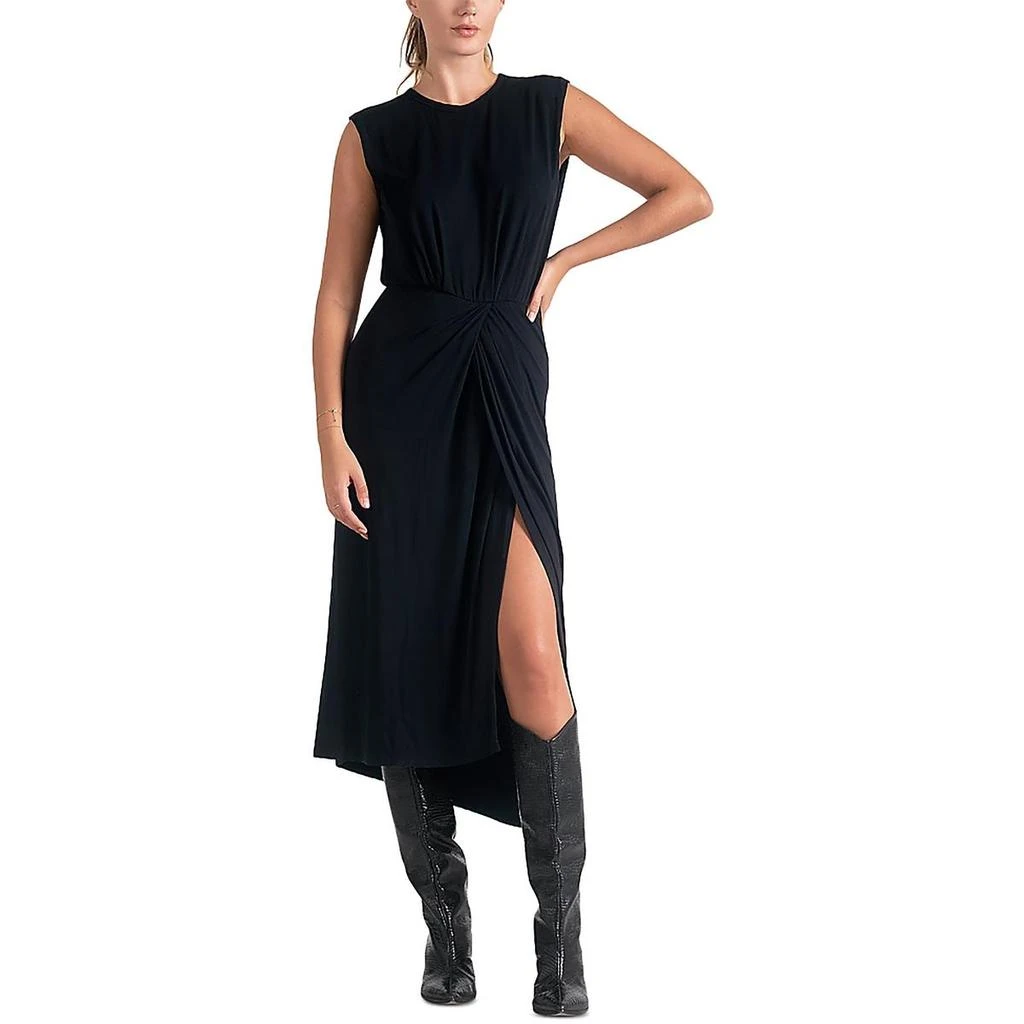 Elan Womens Tea Length Slit Midi Dress 1