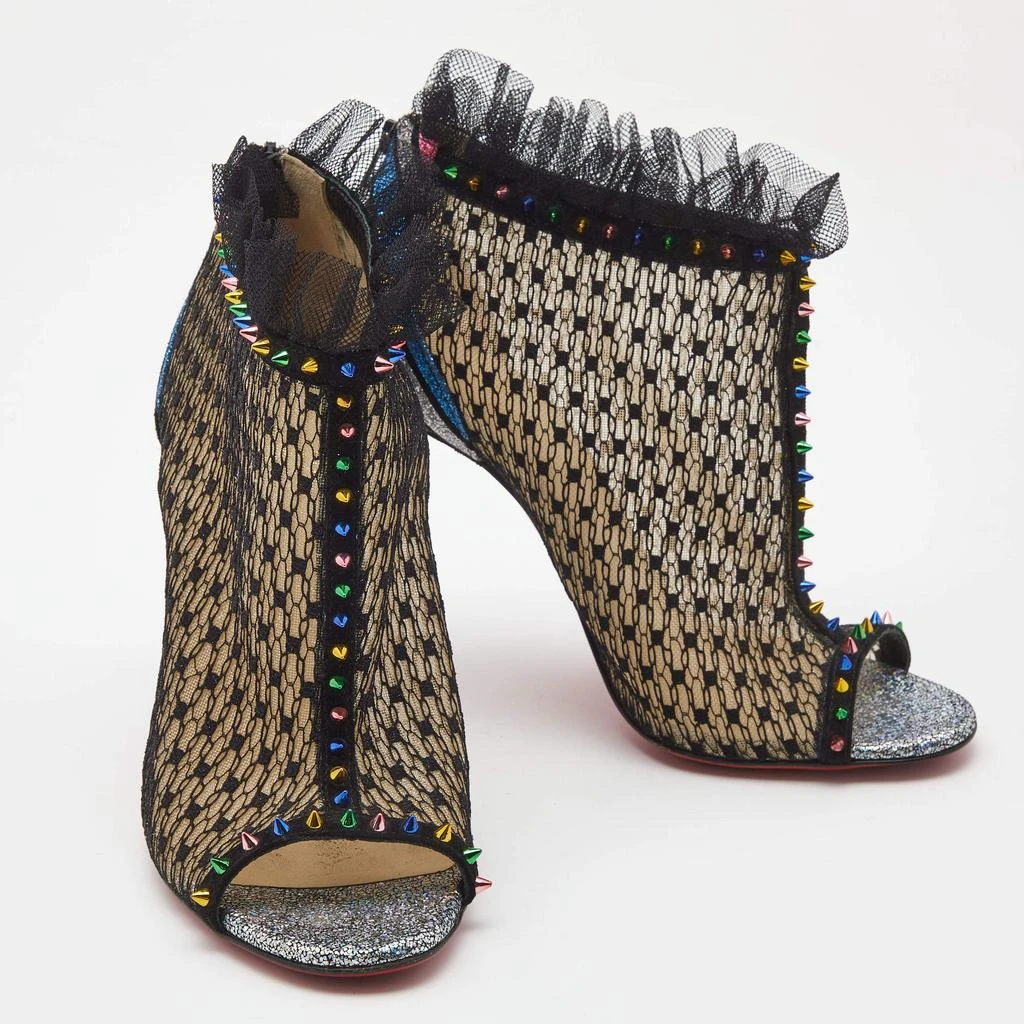 Christian Louboutin Christian Louboutin Multicolor Mesh and Lace Juliettra Ankle Boots Size 37 4