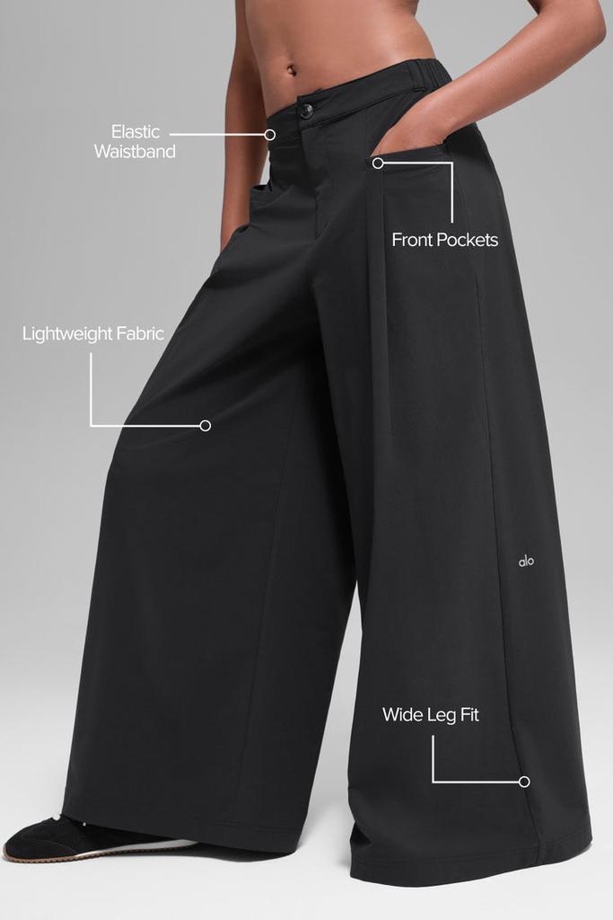 Alo Main Act Wide Leg Trouser - Black