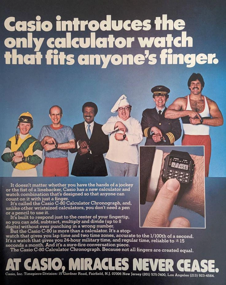 Los Angeles Apparel WCHD53W1 - Casio Men's Vintage Calculator Watch 6