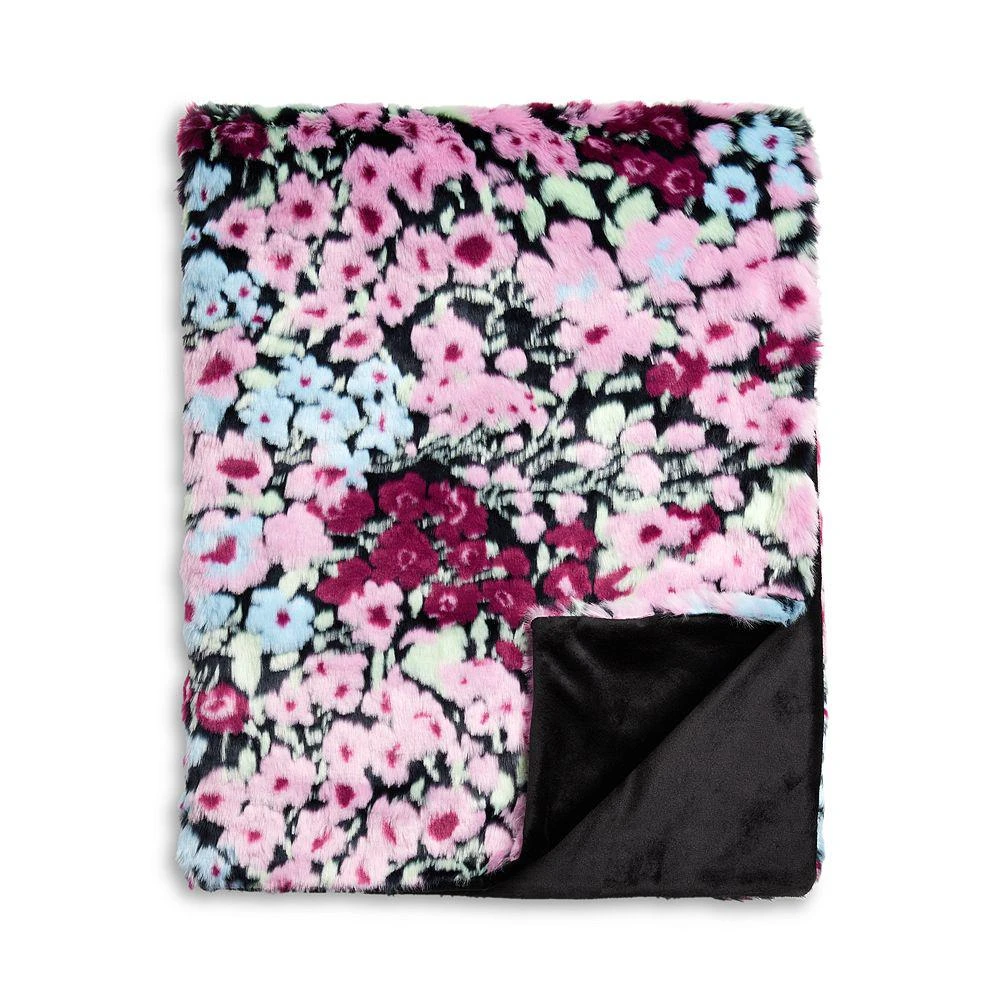 AQUA Floral Faux Fur Throw, 50" x 70" - Exclusive 4
