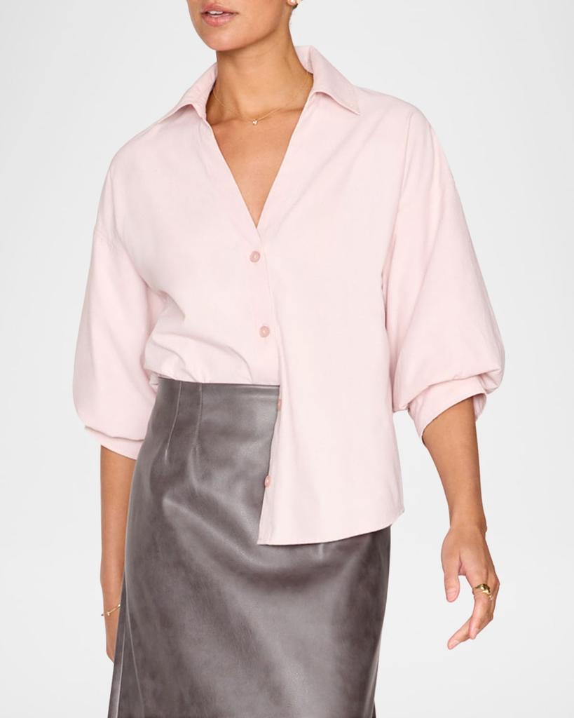 Brochu Walker Kate Blouson-Sleeve Button-Down Shirt