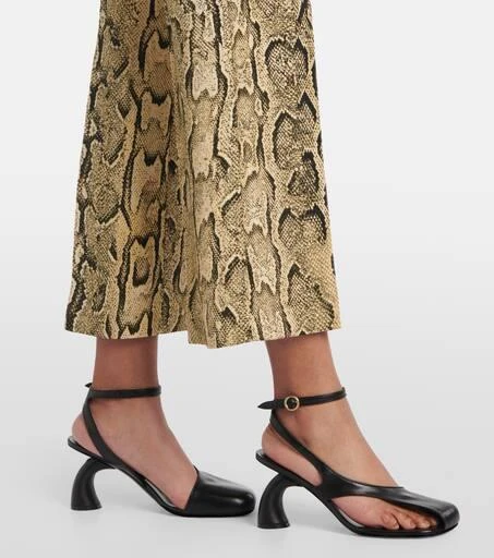 Dries Van Noten Snake-print mid-rise flared jacquard pants 5
