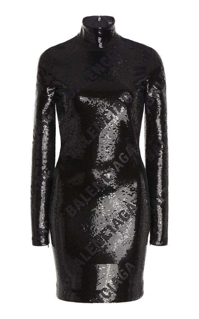 Balenciaga Balenciaga - Turtleneck Sequin Mini Dress - Black - FR 34 - Moda Operandi 1