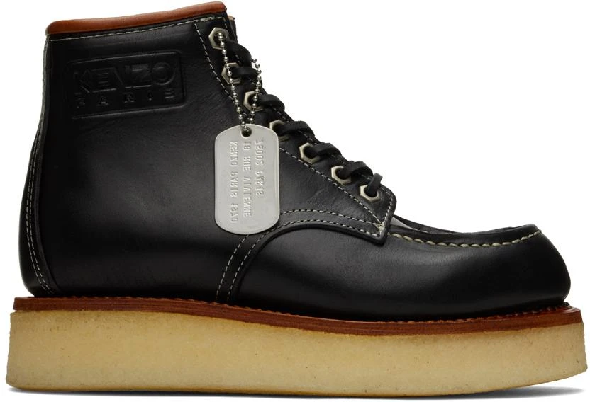 Kenzo Black Kenzo Yama Lace-Up Boots 1