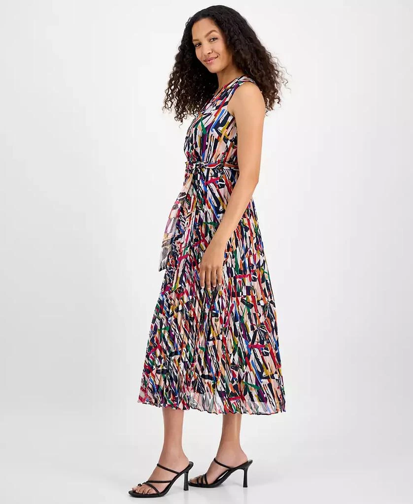 Sandra Darren Petite Printed Pleated Chiffon Maxi Dress 4