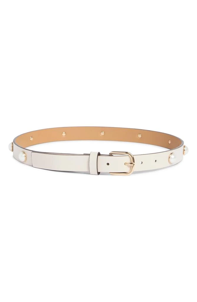 Kate Spade faux-pearl stud leather belt