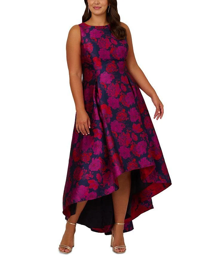 Adrianna Papell Floral High Low Gown 1