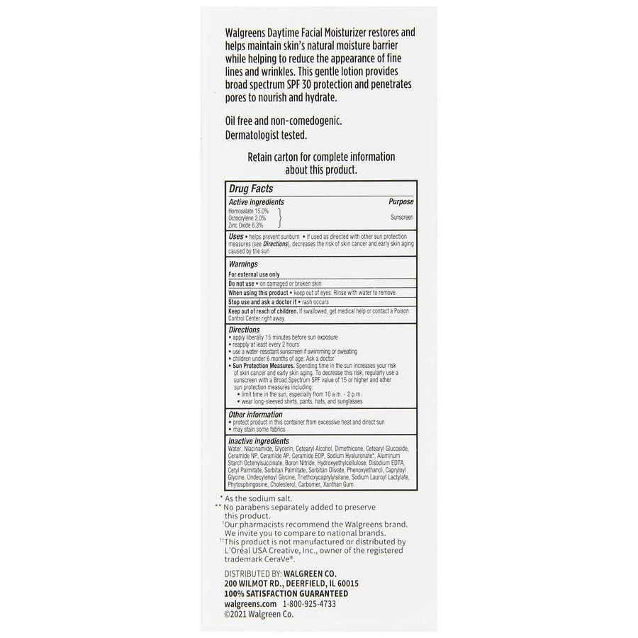 Walgreens Daytime Facial Moisturizer with Broad Spectrum SPF 30 Sunscreen Fragrance Free 3