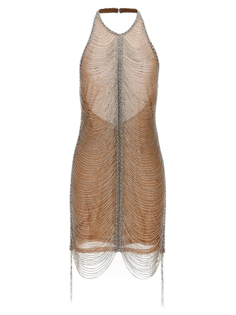 retrofête Retrofete Irina Embellished Halterneck Mini Dress 1