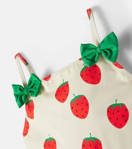 Mini Rodini Strawberries bow-detail swimsuit 3