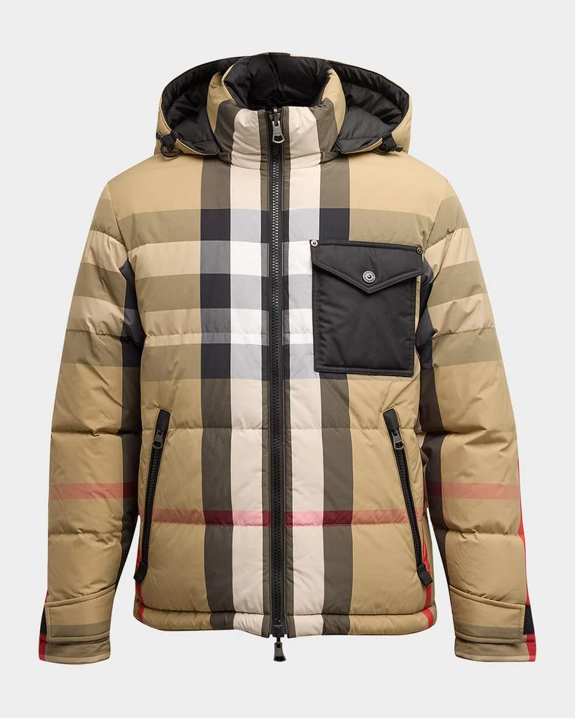 Burberry Men's Rutland Check Reversible Puffer Jacket 1