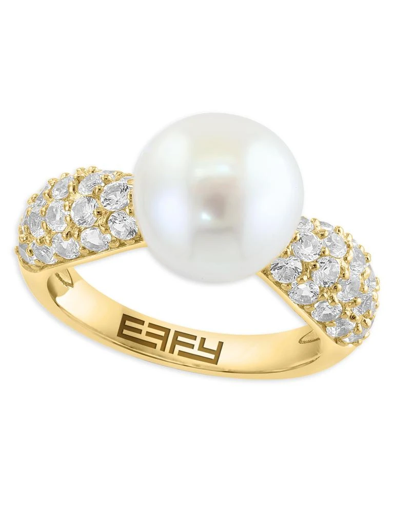 Effy ENY 14K Goldplated Sterling Silver, White Topaz
10MM Freshwater Pearl Ring