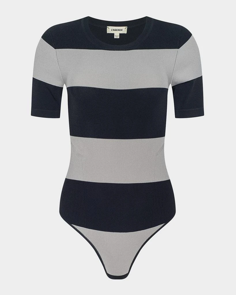 L
Agence Rosemond Striped Crewneck Bodysuit