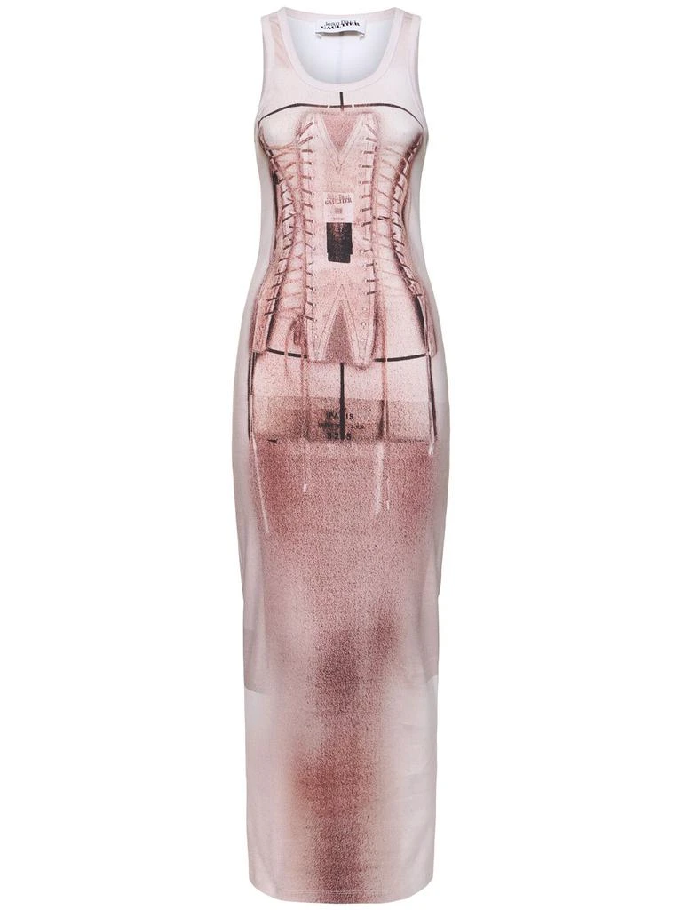 Jean Paul Gaultier Printed Stretch Cotton Long Dress 1