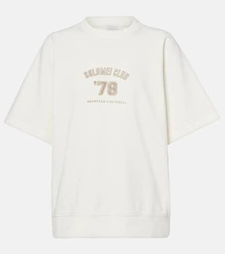 Brunello Cucinelli Logo patch-appliqué cotton jersey T-shirt 1